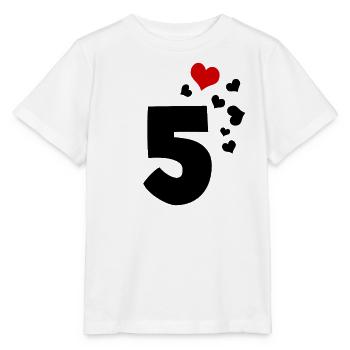 5 Herzen 5. Geburtstag - Stanley/Stella Kinder T-Shirt MINI CREATOR  - Weiß - Vorne - Maike (125cm)