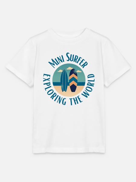 Der/Die kleine Surfer/in erkundet die Welt - Stanley/Stella Kinder T-Shirt MINI CREATOR - Weiß