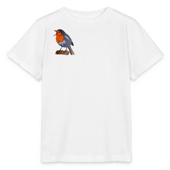 Robin Bird Illustration on Textile - Stanley/Stella MINI CREATOR Kids’ T-Shirt - white - Front - Maike (125cm)
