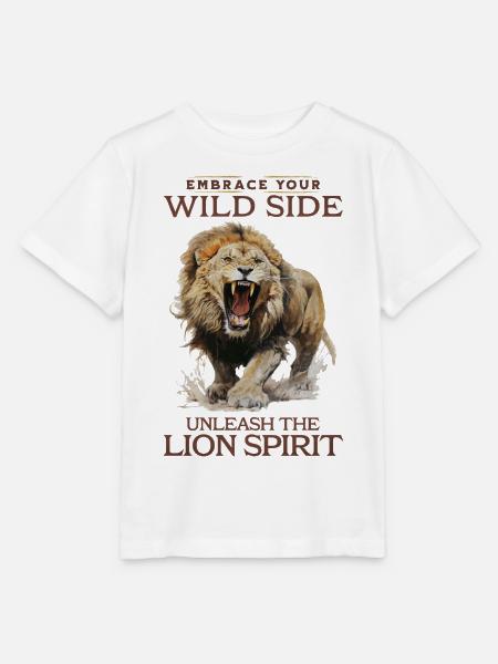Löwe Löwenkopf Stark Wild Stolz Mutig Königlich - Stanley/Stella Kinder T-Shirt MINI CREATOR - Weiß