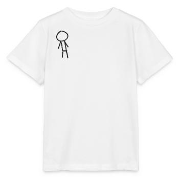 Design minimaliste de bonhomme allumette - T-shirt bio MINI CREATOR Stanley/Stella Enfant - blanc - Devant - Maike (125cm)
