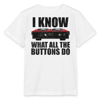 Ich weiß, was alle Tasten tun - Stanley/Stella Kinder T-Shirt MINI CREATOR  - Weiß - Vorne - Maike (125cm)