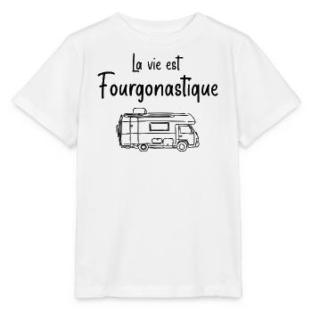 La vie est Fourgonastique humour Fourgon aménagée - T-shirt bio MINI CREATOR Stanley/Stella Enfant - blanc - Devant - Maike (125cm)