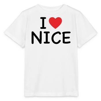 i love nice - j'aime nice - T-shirt bio MINI CREATOR Stanley/Stella Enfant - blanc - Devant - Maike (125cm)