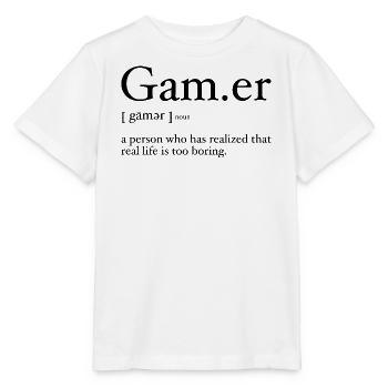 Gamer Definition pour les fans de jeux vidéo - T-shirt bio MINI CREATOR Stanley/Stella Enfant - blanc - Devant - Maike (125cm)
