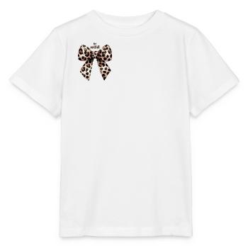 Be Wild Leoparden-Schleife - Stanley/Stella Kinder T-Shirt MINI CREATOR  - Weiß - Vorne - Maike (125cm)