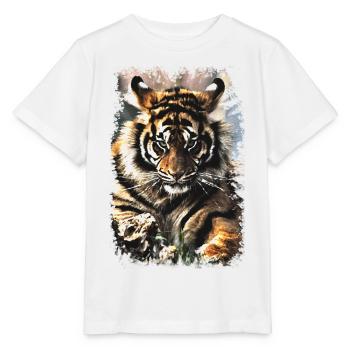 Tigre - T-shirt bio MINI CREATOR Stanley/Stella Enfant - blanc - Devant - Maike (125cm)