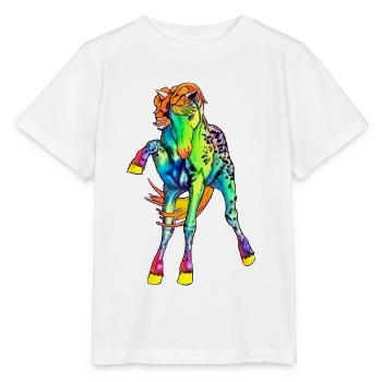 neon horse - Stanley/Stella MINI CREATOR Kids’ T-Shirt - white - Front - Maike (125cm)