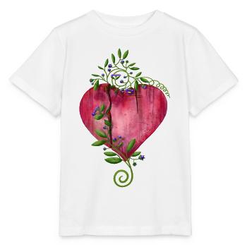 Heart with Flowers - Stanley/Stella MINI CREATOR Kids’ T-Shirt - white - Front - Maike (125cm)
