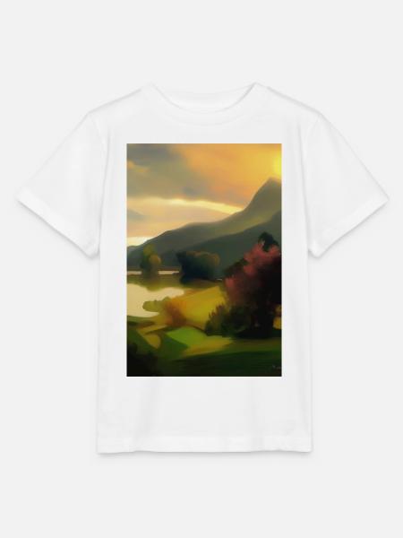 Landschaft mit See und Berge - Stanley/Stella Kinder T-Shirt MINI CREATOR - Weiß