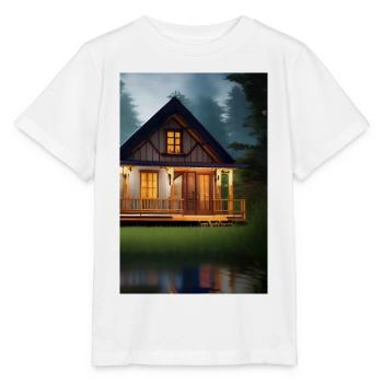 Charmante cabane au bord du lac - T-shirt bio MINI CREATOR Stanley/Stella Enfant - blanc - Devant - Maike (125cm)