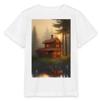 Charmante cabane au bord du lac - T-shirt bio MINI CREATOR Stanley/Stella Enfant - blanc - Devant - Maike (125cm)