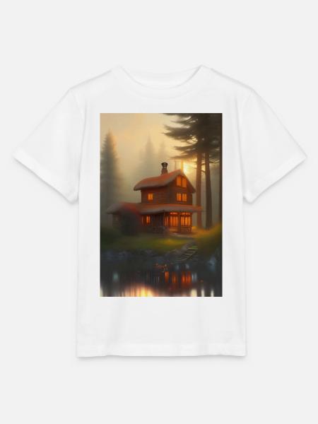 Charmante Hütte am See - Stanley/Stella Kinder T-Shirt MINI CREATOR - Weiß