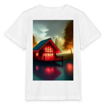 Charmante cabane au bord du lac - T-shirt bio MINI CREATOR Stanley/Stella Enfant - blanc - Devant - Maike (125cm)
