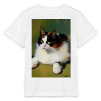 Image du chat - T-shirt bio MINI CREATOR Stanley/Stella Enfant - blanc - Devant - Maike (125cm)