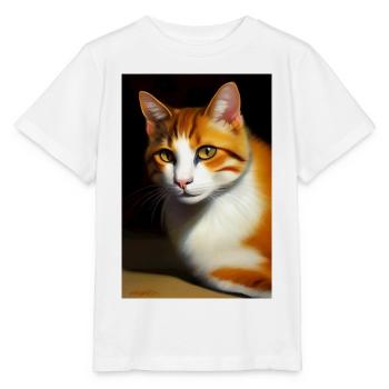 Image du chat - T-shirt bio MINI CREATOR Stanley/Stella Enfant - blanc - Devant - Maike (125cm)