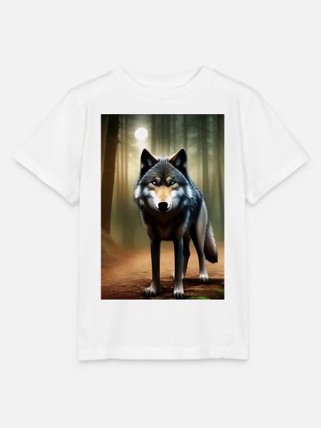 Wolf im Wald - Stanley/Stella Kinder T-Shirt MINI CREATOR - Weiß