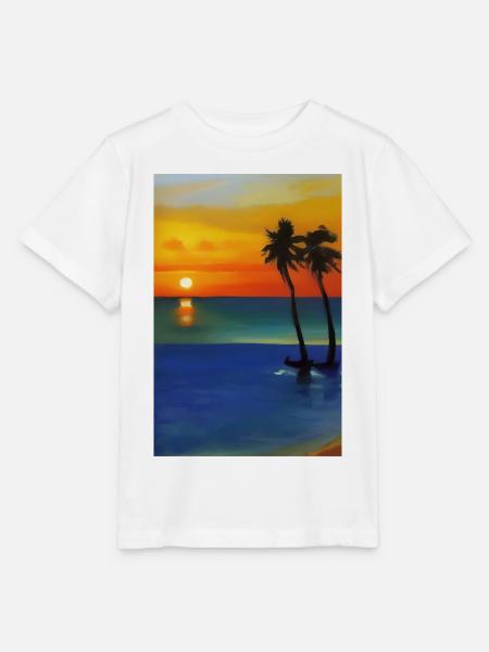 Karibik Palmen Strand - Stanley/Stella Kinder T-Shirt MINI CREATOR - Weiß