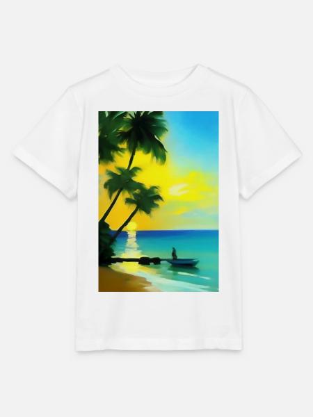 Karibik Palmen Strand - Stanley/Stella Kinder T-Shirt MINI CREATOR - Weiß