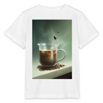 Café, grains de café - T-shirt bio MINI CREATOR Stanley/Stella Enfant - blanc - Devant - Maike (125cm)
