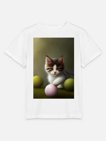 Baby Katze - Stanley/Stella Kinder T-Shirt MINI CREATOR  - Weiß