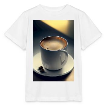 Café, grains de café - T-shirt bio MINI CREATOR Stanley/Stella Enfant - blanc - Devant - Maike (125cm)