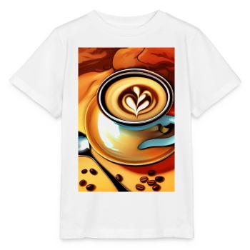 Café, grains de café - T-shirt bio MINI CREATOR Stanley/Stella Enfant - blanc - Devant - Maike (125cm)