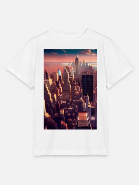 New York City Skyline - Stanley/Stella Kinder T-Shirt MINI CREATOR  - Weiß