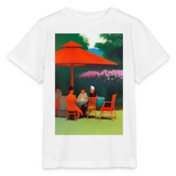 Asiatisches Cafe im Freien - Stanley/Stella Kinder T-Shirt MINI CREATOR  - Weiß - Vorne - Maike (125cm)