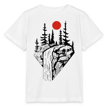 Der schwarze Wasserfall und die rote Sonne - Stanley/Stella Kinder T-Shirt MINI CREATOR  - Weiß - Vorne - Maike (125cm)