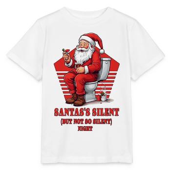 Santa Claus on toilet - Stanley/Stella MINI CREATOR Kids’ T-Shirt - white - Front - Maike (125cm)
