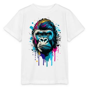 Gorilla Colorful - Colorful Gorilla Monkey Gorillas - Stanley/Stella MINI CREATOR Kids’ T-Shirt - white - Front - Maike (125cm)