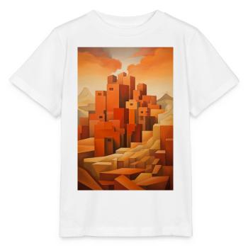 Desert Landscape, Desert Village - Stanley/Stella MINI CREATOR Kids’ T-Shirt - white - Front - Maike (125cm)