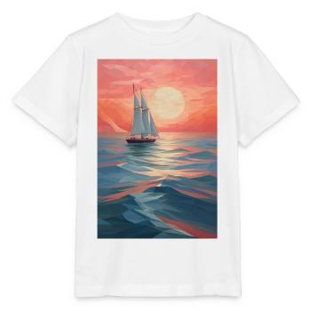 Maritime Landscape in a Geometric Style - Stanley/Stella MINI CREATOR Kids’ T-Shirt - white - Front - Maike (125cm)