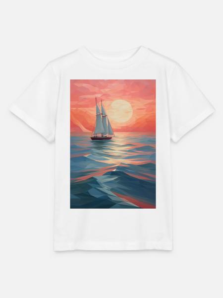 Maritime Landschaft im geometrischen Stil - Stanley/Stella Kinder T-Shirt MINI CREATOR  - Weiß