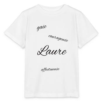 Prénom Laure - T-shirt bio MINI CREATOR Stanley/Stella Enfant - blanc - Devant - Maike (125cm)