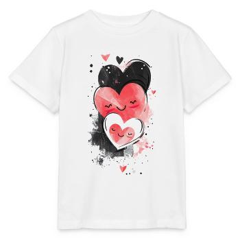 Three Happy Heart Faces | Cute and Content. - Stanley/Stella MINI CREATOR Kids’ T-Shirt - white - Front - Maike (125cm)