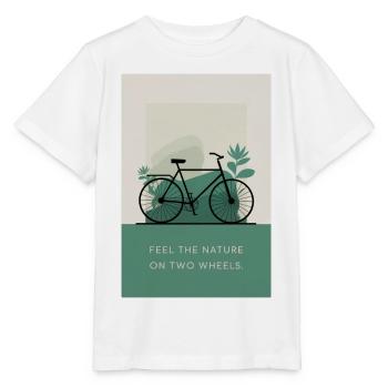 Feel the Nature on Two Wheels - Stanley/Stella MINI CREATOR Kids’ T-Shirt - white - Front - Maike (125cm)