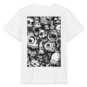 Horde de Monstres de Skullwimmel - T-shirt bio MINI CREATOR Stanley/Stella Enfant - blanc - Devant - Maike (125cm)