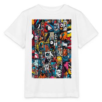 Kaleidoskop Comic-Collage - Stanley/Stella Kinder T-Shirt MINI CREATOR  - Weiß - Vorne - Maike (125cm)