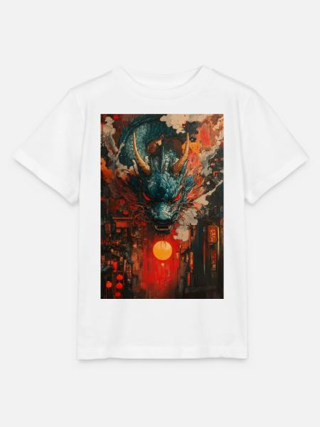 Drachensturm über Neon-Stadt - Stanley/Stella Kinder T-Shirt MINI CREATOR - Weiß