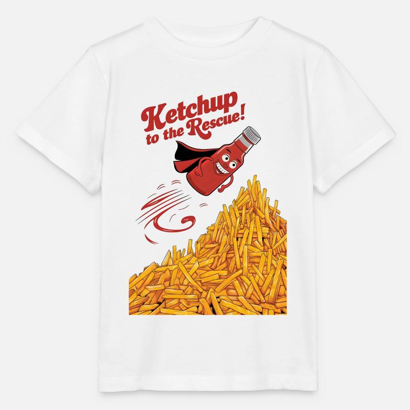 Le ketchup à la rescousse - T-shirt bio MINI CREATOR Stanley/Stella Enfant - blanc