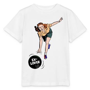 Ex-Lover Bowling – Style BD rétro - T-shirt bio MINI CREATOR Stanley/Stella Enfant - blanc - Devant - Maike (125cm)