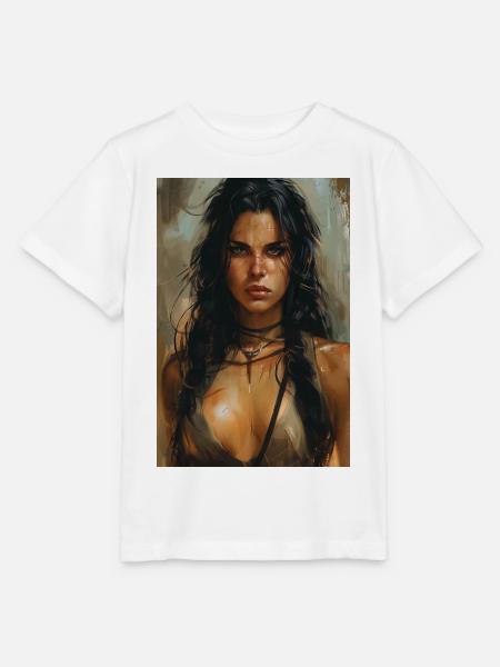 Poster Illustration Kriegerin - Stanley/Stella Kinder T-Shirt MINI CREATOR  - Weiß