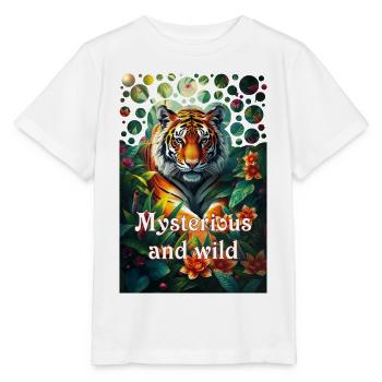 Geheimnisvoller Königstiger im Dschungel Abenteuer - Stanley/Stella Kinder T-Shirt MINI CREATOR  - Weiß - Vorne - Maike (125cm)