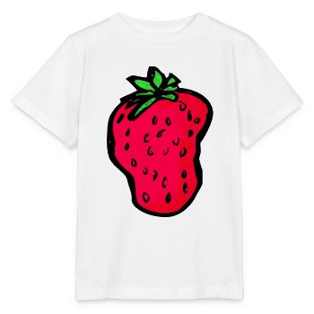 Rote Erdbeere - Stanley/Stella Kinder T-Shirt MINI CREATOR  - Weiß - Vorne - Maike (125cm)