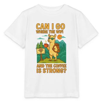 Aventure de lamas au café Wi-Fi - T-shirt bio MINI CREATOR Stanley/Stella Enfant - blanc - Devant - Maike (125cm)