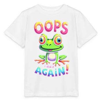 Colorful Frog with Optimistic Message - Stanley/Stella MINI CREATOR Kids’ T-Shirt - white - Front - Maike (125cm)