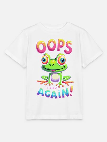 Bunter Frosch mit optimistischer Botschaft - Stanley/Stella Kinder T-Shirt MINI CREATOR  - Weiß