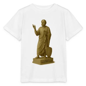 Teaching philosopher with smartphone - Stanley/Stella MINI CREATOR Kids’ T-Shirt - white - Front - Maike (125cm)